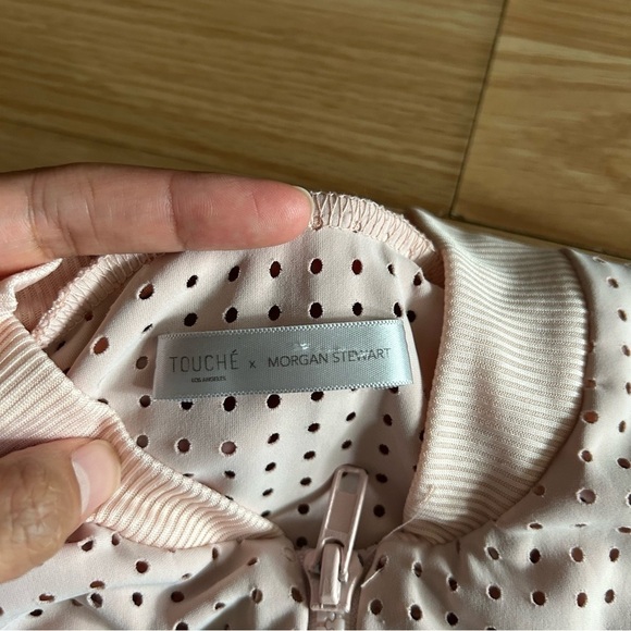 Touché LA x Morgan Stewart Light Pink Bomber Athletic Jacket XS - Picture 2 of 8